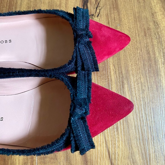 Marc By Marc Jacobs Red Suede Ribbon Flats - Picture 7 of 12